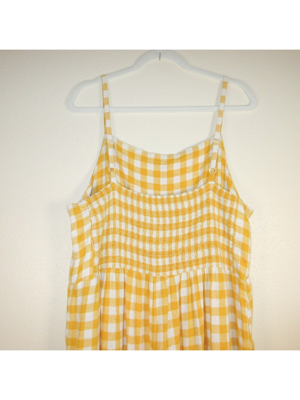 Old Navy Gingham Jumpsuit Yellow White Wide Leg Cottagecore Coastal Sz XL - Picture 4 of 9